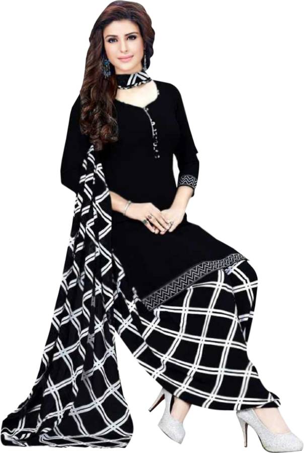 Crepe Checkered Salwar Suit Material Price in India