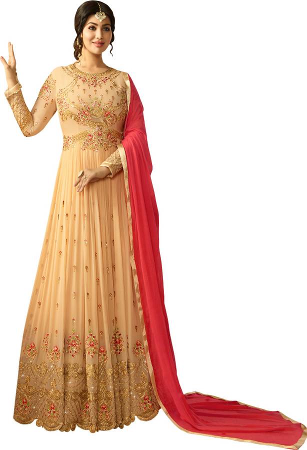 Ethnic Yard Georgette Embroidered Salwar Suit Material