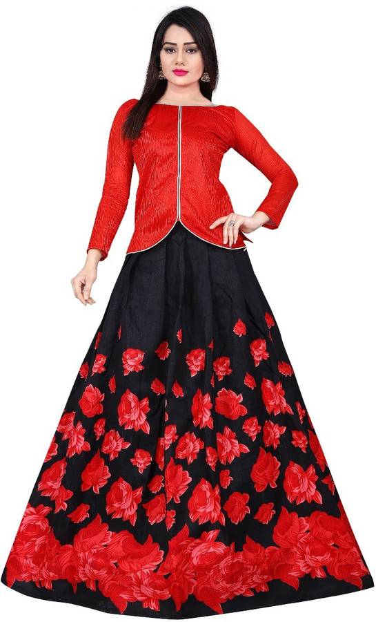 Printed Semi Stitched Lehenga & Kurta