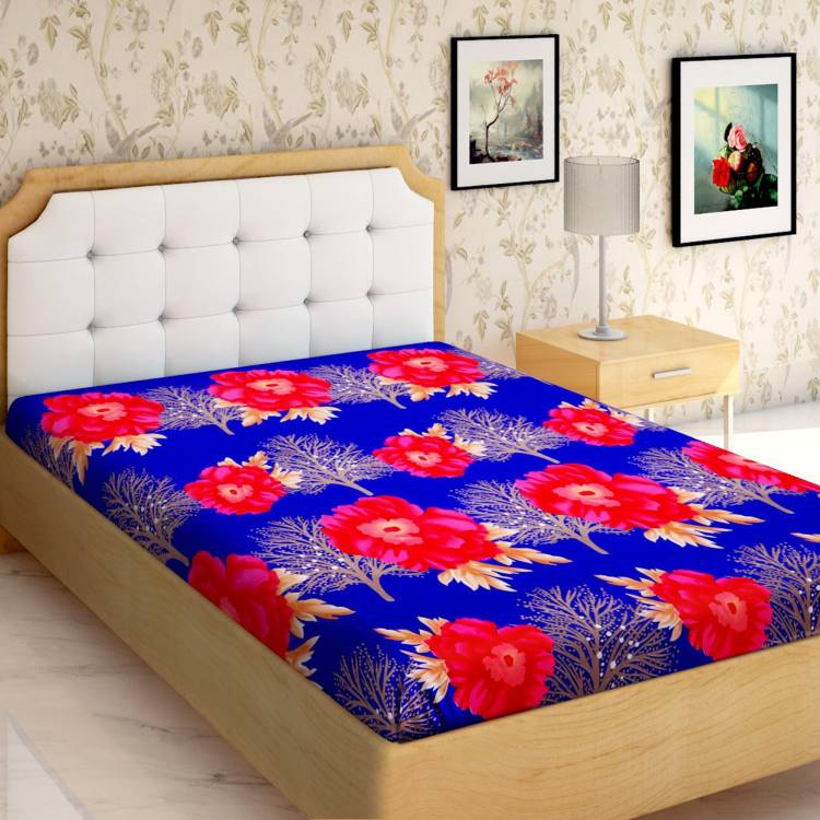 IWS 144 TC Microfiber Single Floral Bedsheet