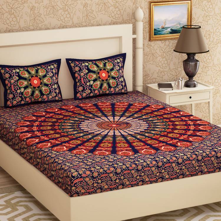 Metro Living 104 TC Cotton Double Geometric Bedsheet