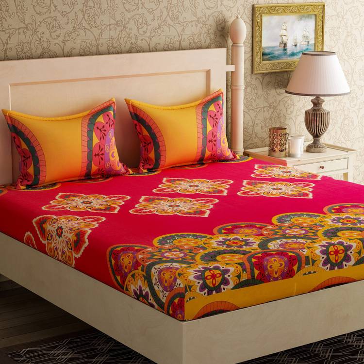 Bella Casa 104 TC Cotton Double Printed Bedsheet