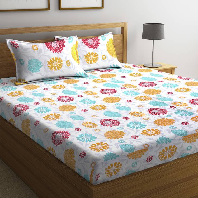 Flipkart SmartBuy 104 TC Cotton Double Floral Bedsheet