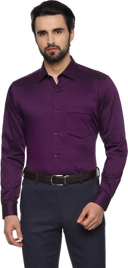 Men Boxy Fit Self Design Spread Collar Formal Shirt