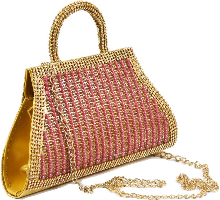 Pink, Gold Women Hand-held Bag