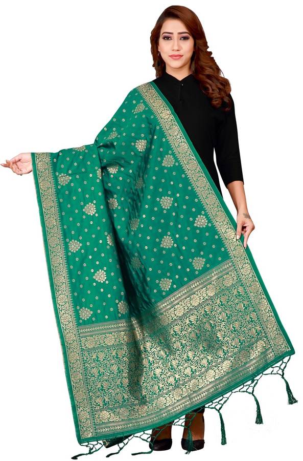 Silk Blend Self Design Multicolor Women Dupatta