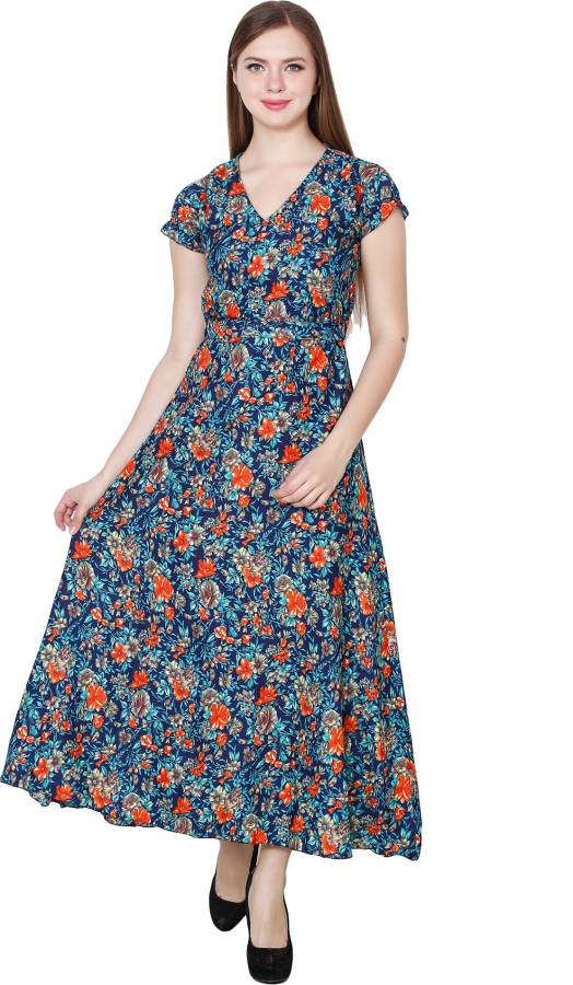 Women Maxi Multicolor Dress Price in India