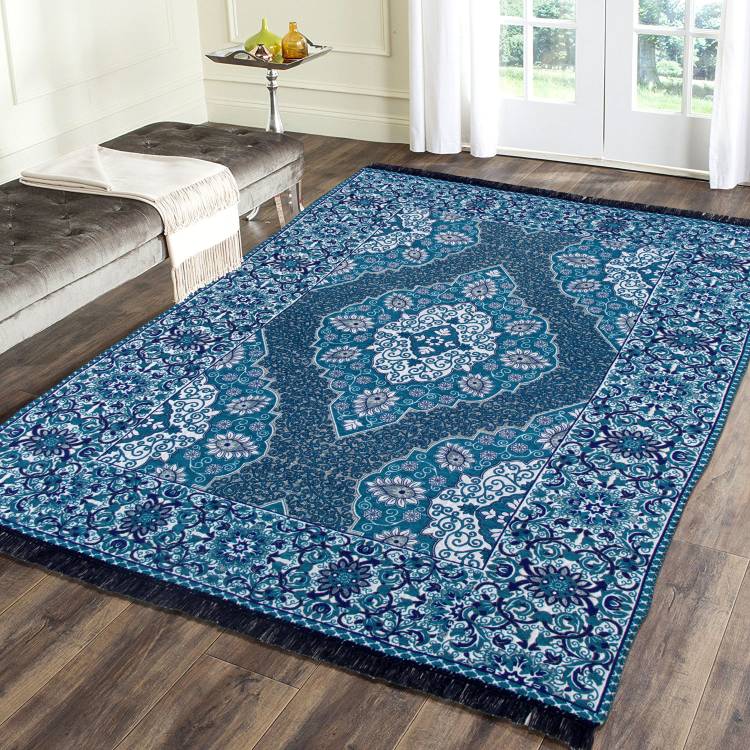 Flipkart SmartBuy Blue Chenille Area Rug