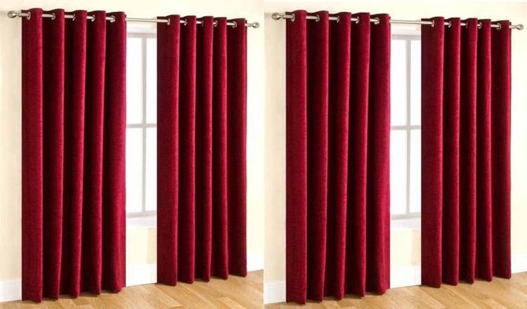 HHH FAB 213 cm (7 ft) Polyester Door Curtain (Pack Of 4)