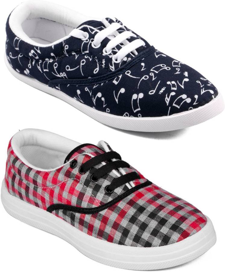 Women Casual & Running Shoes Combo Pack of 2 Canvas Shoes For Women