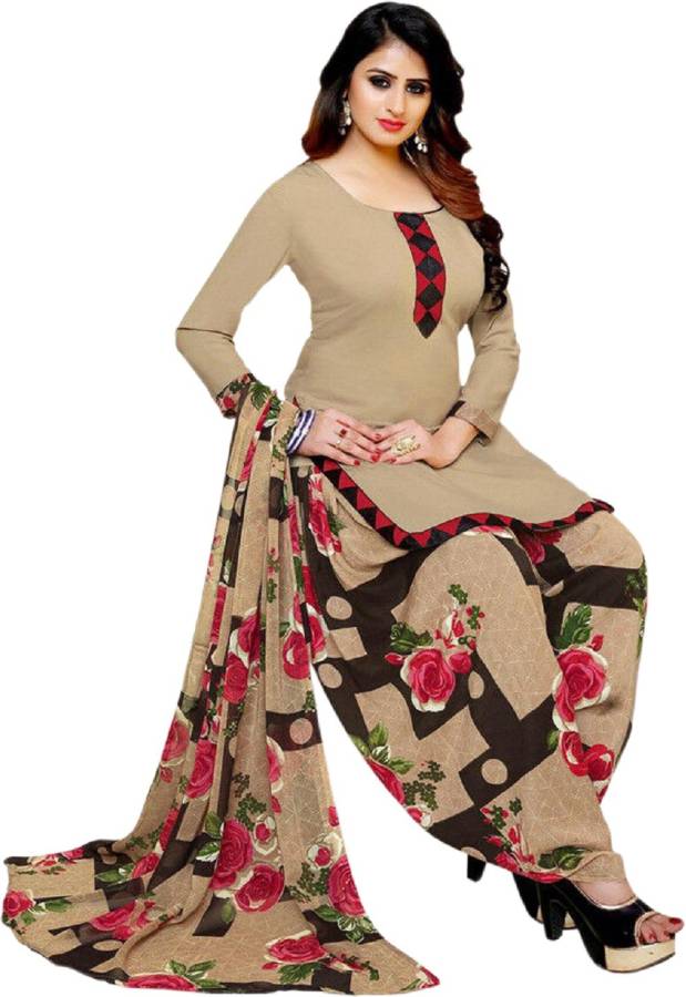 Unstitched Crepe Salwar Suit Material Solid, Printed Price in India
