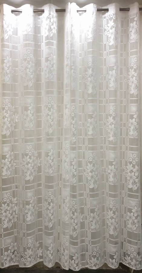REHAAN 7 STAR 274.32 cm (9 ft) Net Long Door Curtain (Pack Of 2)
