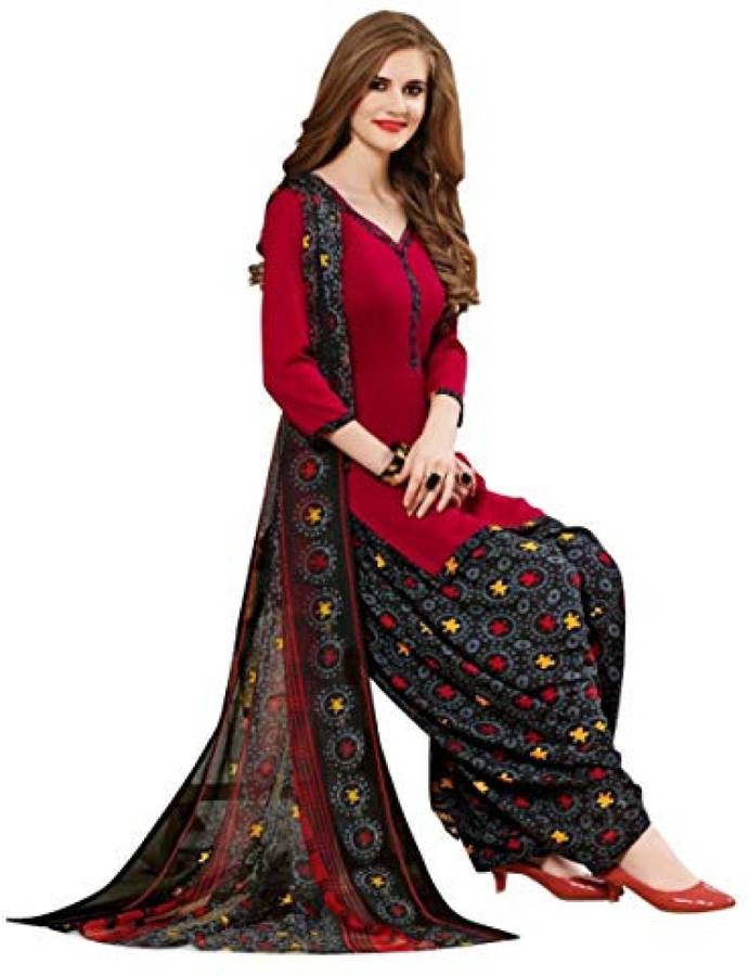 Crepe Printed Kurta & Patiyala Material