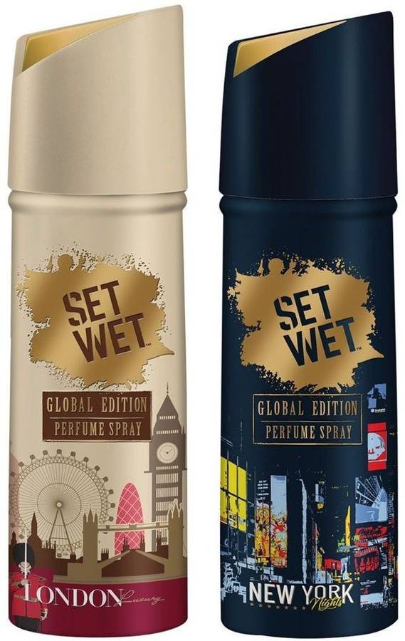 Set Wet Global Edition London Luxury and New York Nights Perfume Body Spray  -  For Men