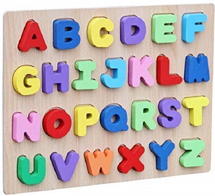 Authfort Wooden Puzzle Alphabet Learning Block Puzzle for Nursery kids