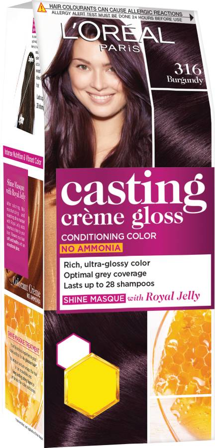 L'Oréal Paris Casting Creme Gloss Hair Color Small Pack , 316 Burgundy