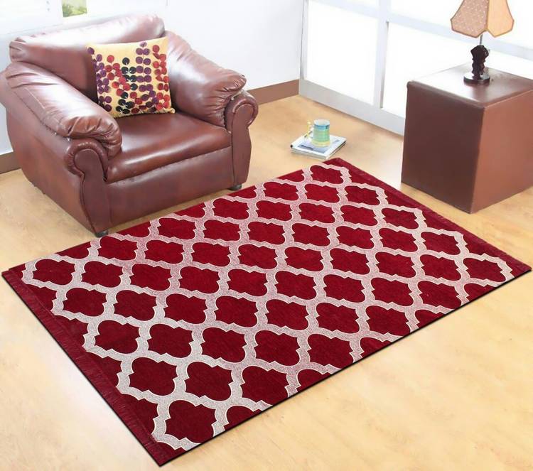SANSEZZ Multicolor Velvet Carpet