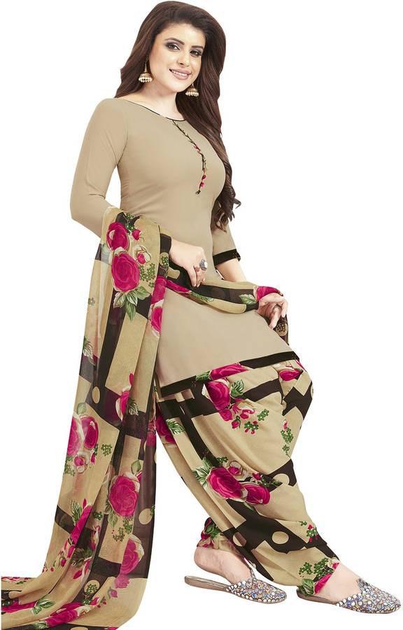 Fashion Valley Crepe Floral Print Salwar Suit Material