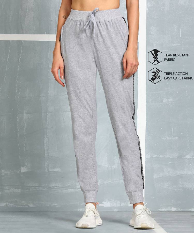 Striped Women Black, Grey Track Pants