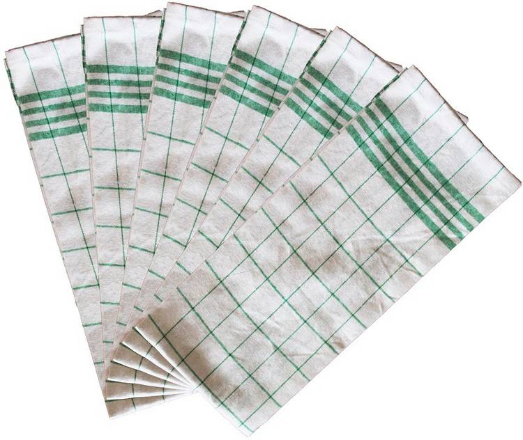 Flipkart SmartBuy Cotton Checkered Green, White Napkins