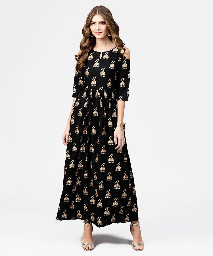 Women Ethnic Dress Black Dress Price in India