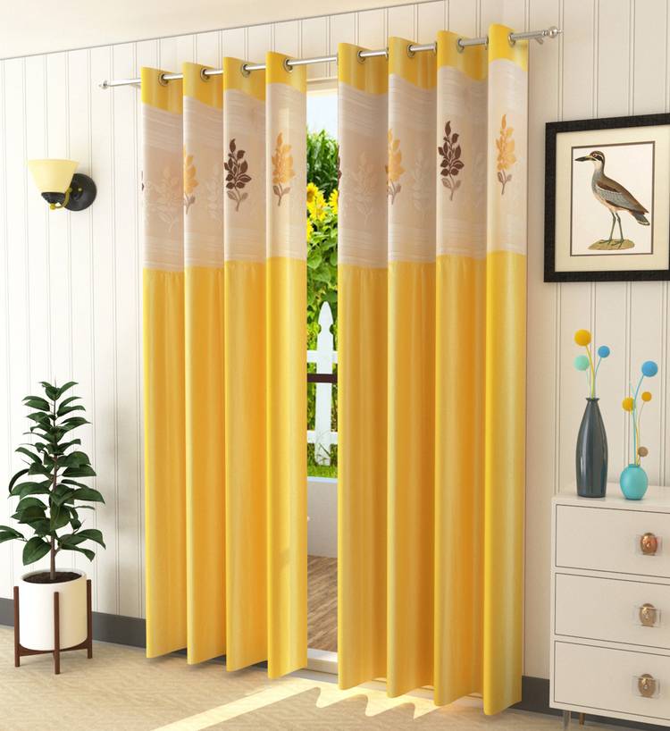 Homefab India 274.5 cm (9 ft) Polyester Long Door Curtain (Pack Of 2)