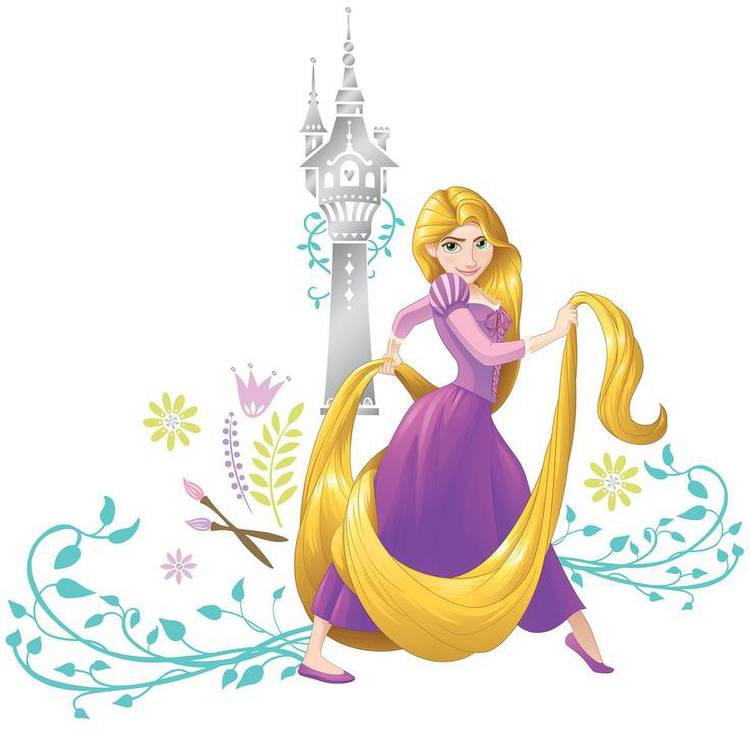 Asian Paints Large Wall-ons Rapunzel Magic Hair Official Wall Sticker  Sticker