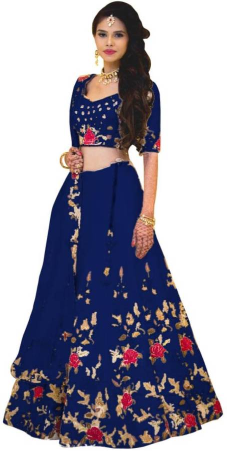 Embroidered Semi Stitched Lehenga Choli Price in India