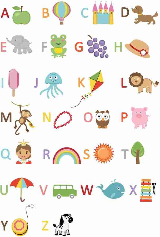 KD english alphabets Sticker PosterAlphabets Poster Paper Print