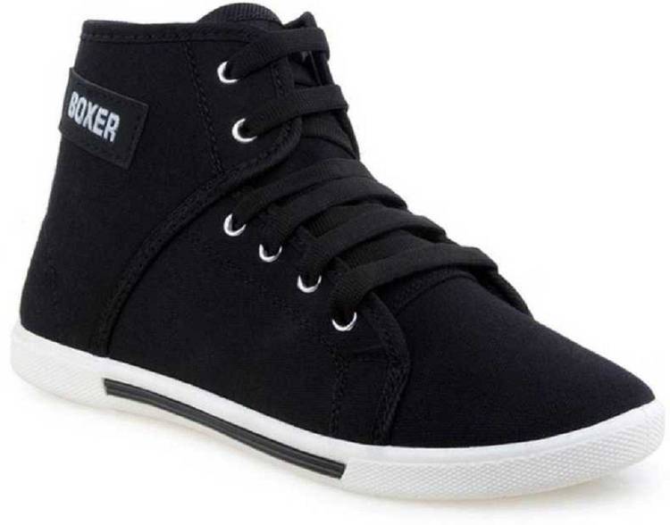 Trending Sneakers For Men's Casual Boxer Shoes Black High Tops For Men