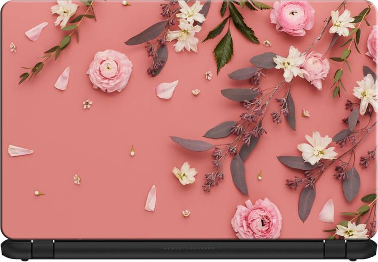 Flipkart SmartBuy Pinkish Buds&Blooms Imported Removable Clear Vinyl Laptop Decal 15.6