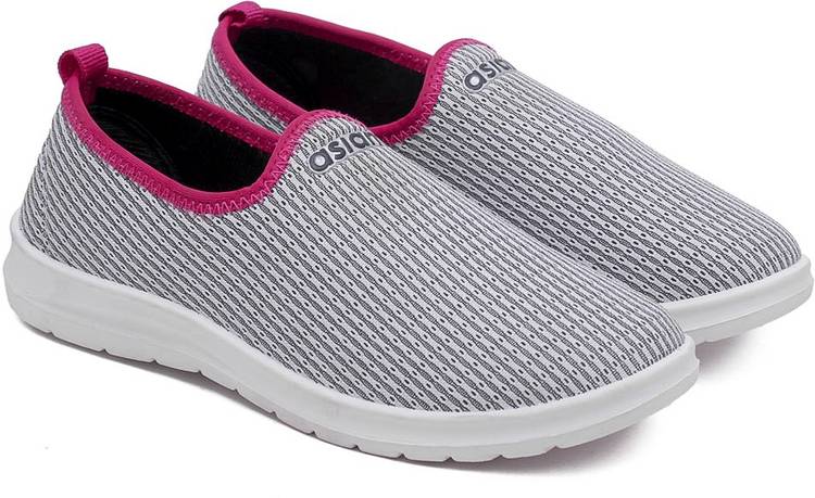Barfi-02 Grey Casual sneakers for ladies | sports shoes for women without laces | Running shoes for girls stylish latest design new fashion | Slip on black shoes for jogging, walking, gym & party Walking Shoes For Women