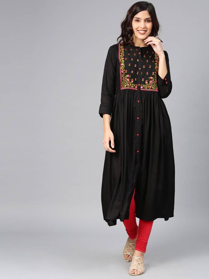 Women Embroidered Rayon Anarkali Kurta