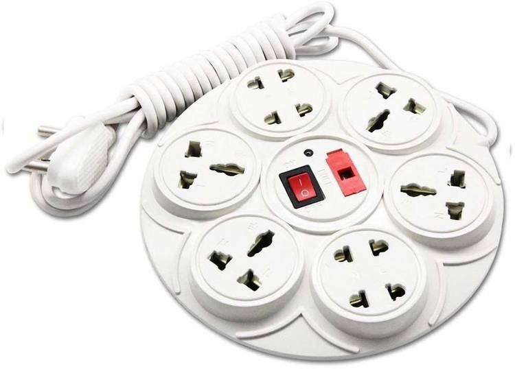 Telsa Telsa Electric Te-000TE0104 Round 8+1 White Extension Board 8 Socket Extension Boards