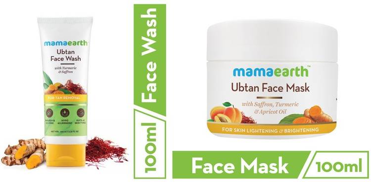 MamaEarth Skin Lightening & Brightening Combo Ubtan Facemask