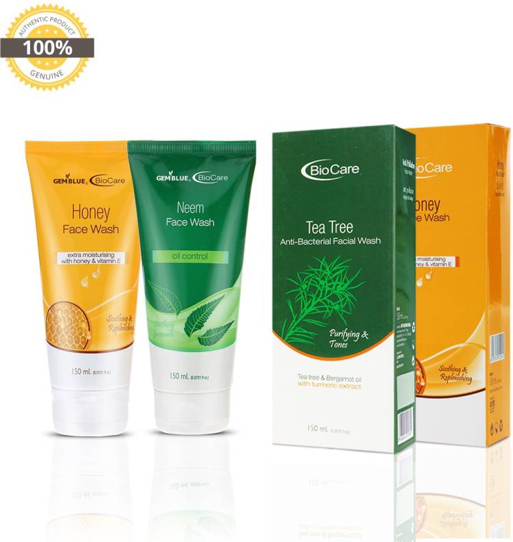 GEMBLUE BIOCARE HONEY FACE WASH, 150ML+ NEEM FACE WASH, 150ML Face Wash Price in India