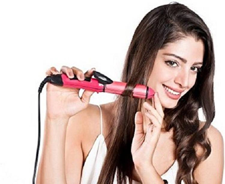 SKYCITY Perfect hair curler and Hair Straightener 2 in 1 Hair Straightener (Pink) Perfect hair curler and Hair Straightener 2 in 1 Hair Straightener (Pink) Hair Straightener Price in India