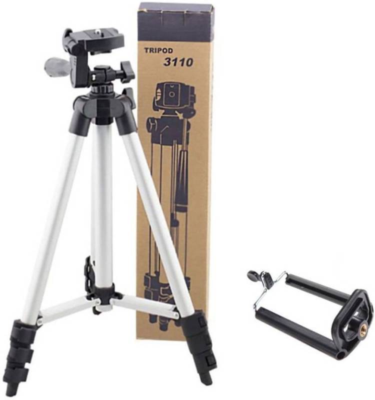 Hoatzin Tripod-3110 Portable Adjustable Aluminum Lightweight Camera Stand With Three-Dimensional Head & Quick Release Plate For Video Cameras and mobile Tripod