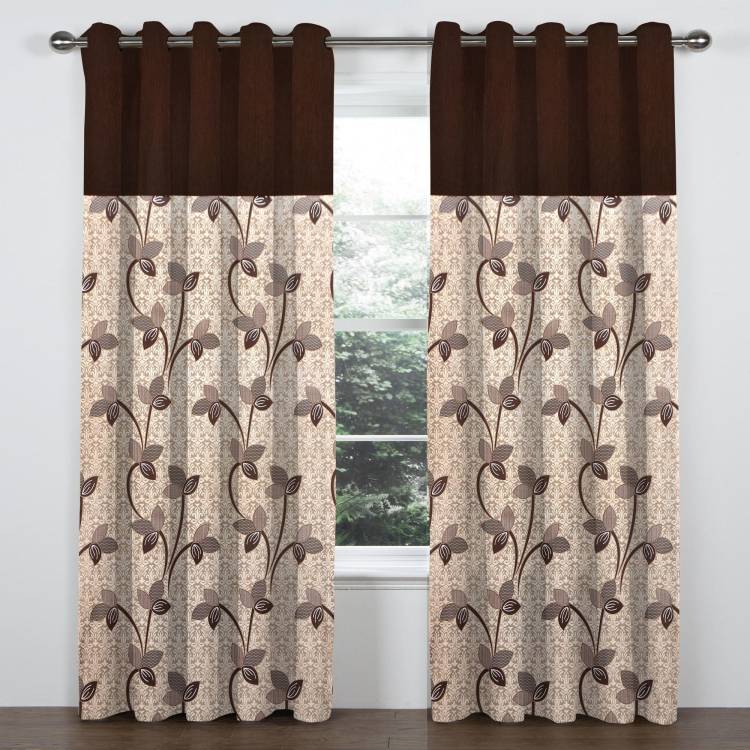 VeBNoR 153 cm (5 ft) Polyester Window Curtain (Pack Of 2)