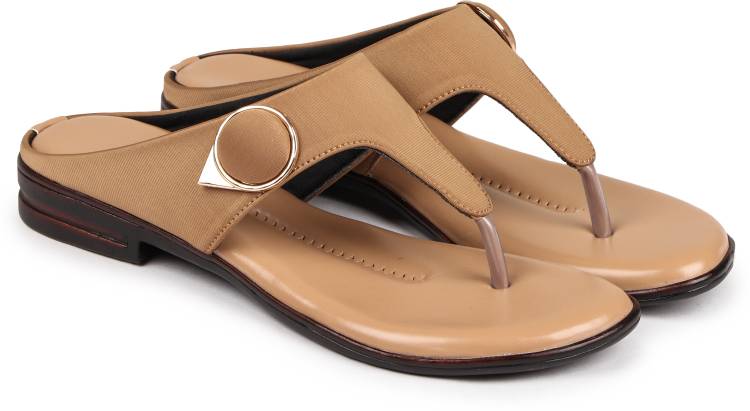 Women Beige Flats Sandal Price in India