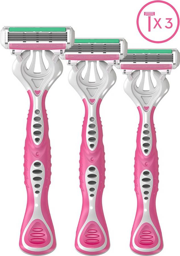 LetsShave Evior 4 Disposable Razor for Women - Pack of 3 Razor