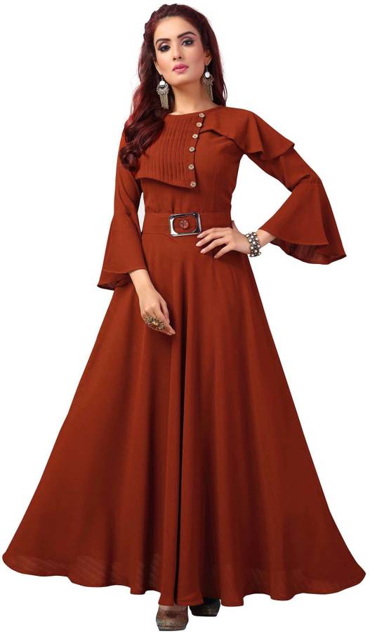 Women Ethnic Dress Brown Dress