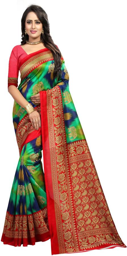 Printed Fashion Poly Silk Saree Price in India