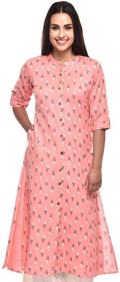 Women Ikat Cotton Blend A-line Kurta