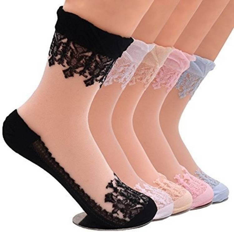 Women Self Design Mid-Calf/Crew