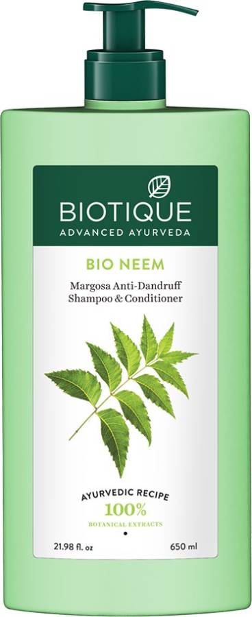 BIOTIQUE Bio Neem Margosa Anti - Dandruff Shampoo & Conditioner 650 ml Price in India