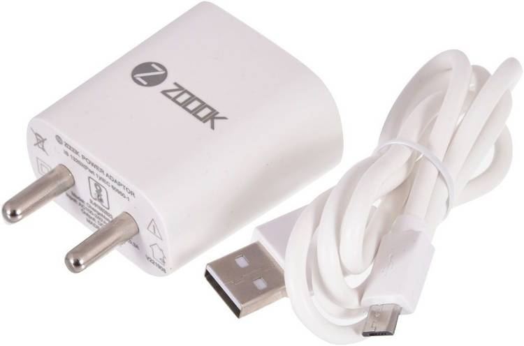 Zoook Output Smart Wall Charger with Fixed Cable Mobile Charger with Detachable Cable