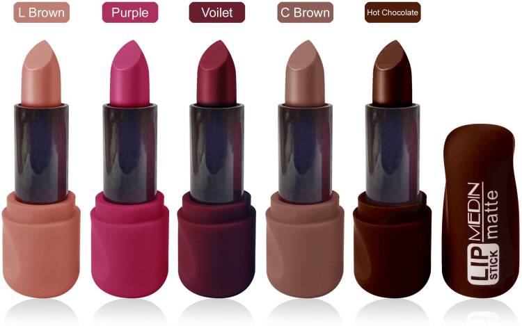 MEDIN Paris super matte lipstick combo set of 5 color Price in India