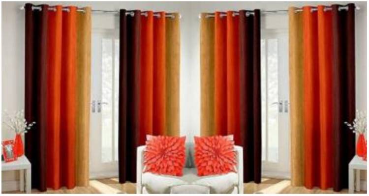 GDR 273 cm (9 ft) Polyester Long Door Curtain (Pack Of 4)