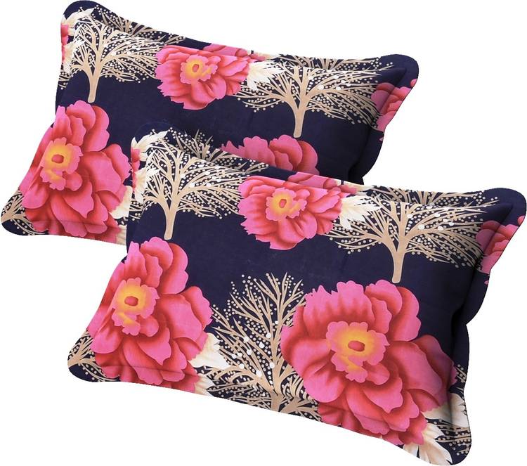 BEVI New-2019 Pillow Covers Microfibre Floral Sleeping Pillow Pack of 2